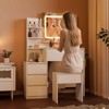Vanity Desk with Mirror and Lights, 36-Inch Modern Makeup Dressing Table, 4 Drawers& Shelves for Beauty Organization, White Wooden Finish Vanity - 4 of 4