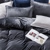 3 Pieces Velvet Duvet Cover Set, Zippered Flannel Comforter Cover Set - NTBAY - 4 of 4
