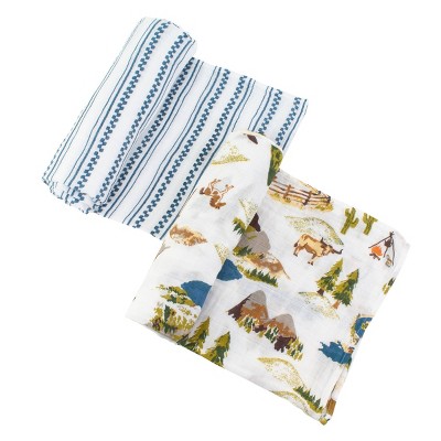 Bebe au Lait Muslin Swaddle Blanket Set - Wyoming Stripe - 2pc