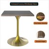 LeisureMod Verve 24" Sqaure Dining Table - Modern MDF Top with Brushed Gold Pedestal Base Accent Cafe Table for Kitchen, Home, and Cafes - 4 of 4