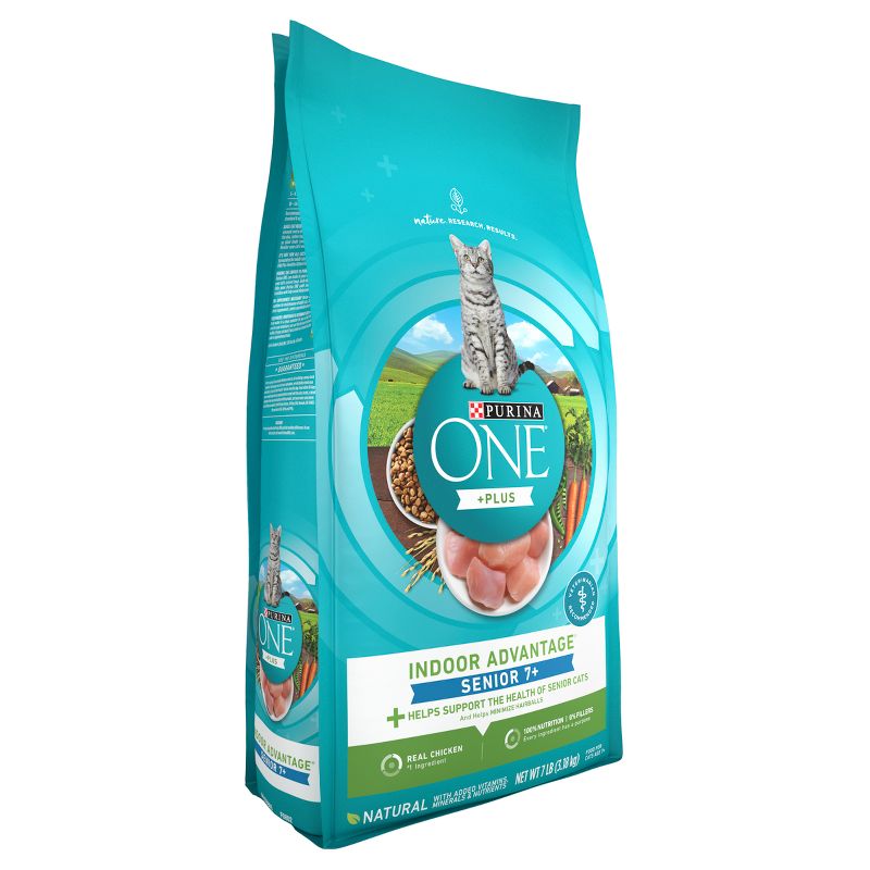 Purina ONE Indoor Advantage Natural Chicken Flavor Dry Cat Food for 7+ Senior Cats - 7lbs, 5 of 9