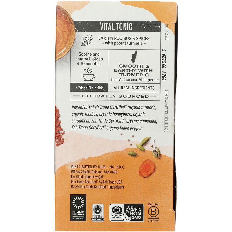 Numi Turmeric Amber Sun Tea - Case of 6/15 Bags, 4 of 7