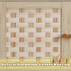 41.73" Natural Hand-Woven Veneer Rectangular Coffee Table with 4 Sliding Doors and Ample Storage - 3 of 4