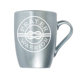 Elanze Designs Prayer Warrior Frosted Blue 10 ounce New Bone China Coffee Cup Mug - 1 of 4