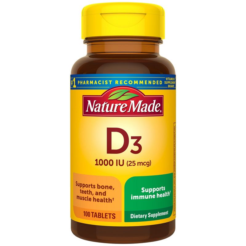 Nature Made Vitamin D3 1000 IU (25 mcg), Bone Health and Immune Support Tablet, 1 of 10