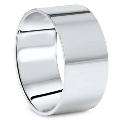 Pompeii3 10MM Flat High Polished Wedding Band In 10K White Gold