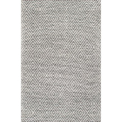 Gray Handmade Geometric Wool Area Rug 3' x 5'