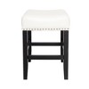 Ridstar Set of 2 Backless Leather Bar Stool-Ivory White - 3 of 4