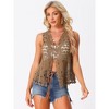 Allegra K Women's Sleeveless Open Front Cardigan Vest Hollow Out Crochet Shrug - 3 of 4