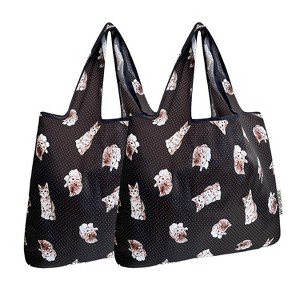 Wrapables Foldable Tote Nylon Reusable Grocery Bag (Set of 2) - 1 of 4