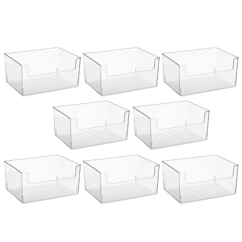 Clear 10" W 8 Pack mDesign Open Front Plastic Storage Bin for Cube Furniture