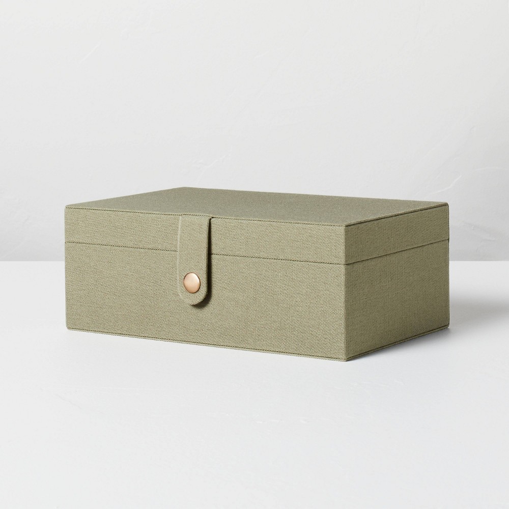 Photos - Accessory Large Fabric Storage Box Dark Green - Hearth & Hand™ with Magnolia