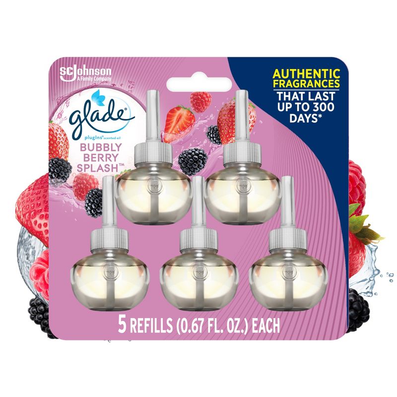 Glade PlugIns Scented Oil Air Freshener Refill - Bubbly Berry Splash - 3.35oz/5pk, 1 of 15