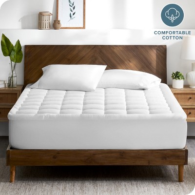 White Twin XL Cotton Top Down Alternative Mattress Pad