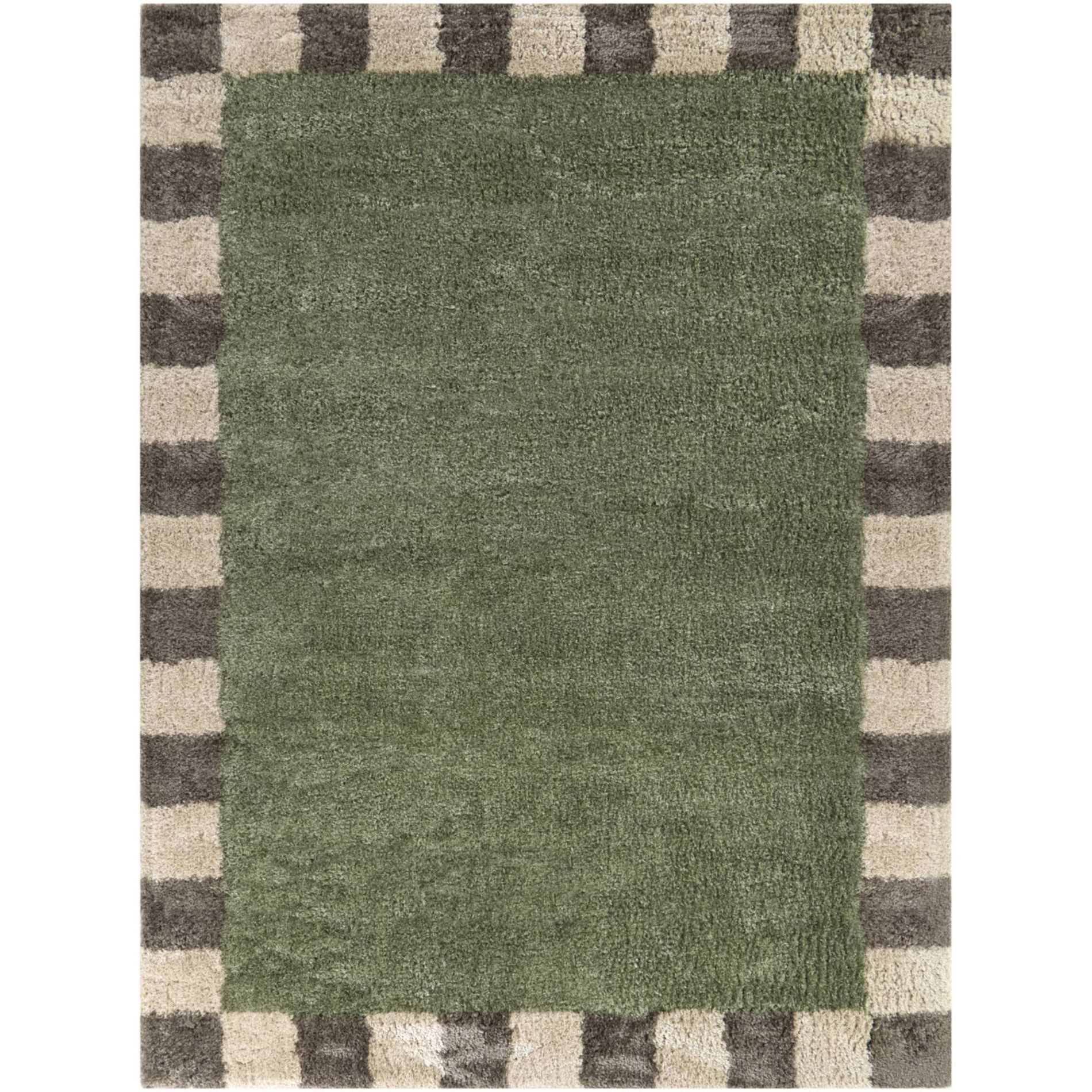 Balta Rugs Franklin Geometric Medium Plush Shag Area Rug Green