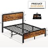 Bed Frame with Sturdy Wood Headboard, Metal Platform Frame with Strong Slats and Safe Rounded Corner - 2 of 4