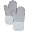 Home Mart Goods Grey Heat Resistant Thick Soft Quilted Lining Kitchen Oven Glove Mitts With Silicone - 2 of 2