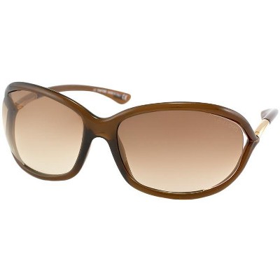 Tom Ford Jennifer FT0008 692 Mens Oval Sunglasses Transparent Dark Brown 61mm
