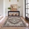 Vintage Floral Living Room Rugs Washable Ultra Thin Non Slip Bedroom Rug Retro Accent Large Carpet for Dining Office Stain Resistant - 4 of 4