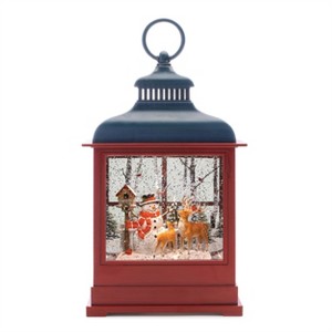 LED Woodland Snowman Snow Globe 12"H - 1 of 2