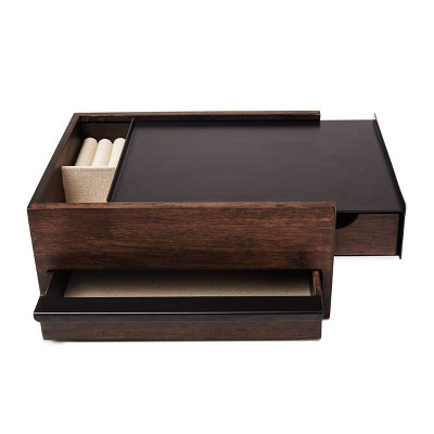 Sung Wook Park Black/Walnut Hardwood Metal Rectangular Jewelry Box