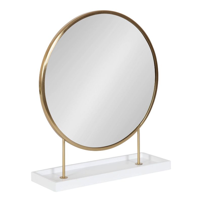 18&#34; x 22&#34; Maxfield Round Tabletop Mirror White/Gold - Kate &#38; Laurel All Things Decor, 1 of 10