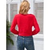 Clearlove Women's Cropped Cardigan Long Sleeve Soft Knit Rib Button Down Sweater - 3 of 4