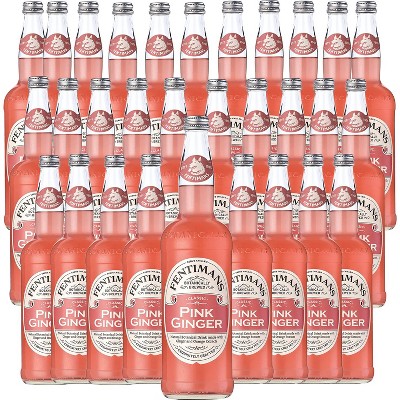 Fentimans Botanically Brewed Pink Ginger Sparkling Soda, 30 Pack, 9.3 fl oz Bottles – Premium Craft Soda/Mixer for Cocktails & Refreshing Drinks