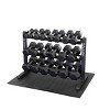 Body-Solid Rubber Dumbbell Set with 3 Shelf Rack and Vinyl Mat - 5-50lbs - 4 of 4