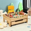 Safstar Kids Wooden Train Track Railway Set Table w/100 Pieces Storage Drawer - 3 of 4