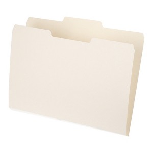 Unique Bargains Classroom Home Office Paperwork 1/3 Cut Tab Letter Size Manila File Folders Beige - 1 of 4