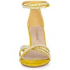 Allegra K Women's Rhinestones Crisscross Strap Strappy Chunky Heel Sandals - 2 of 4