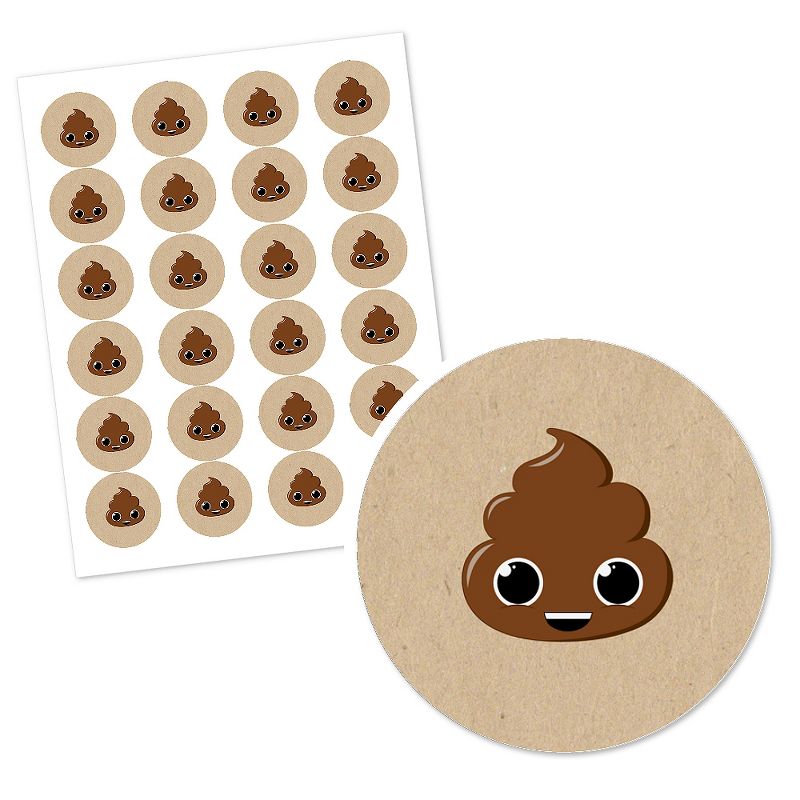 Big Dot of Happiness Party 'Til You're Pooped - Poop Emoji Party Circle Sticker Labels - 24 Count, 2 of 5