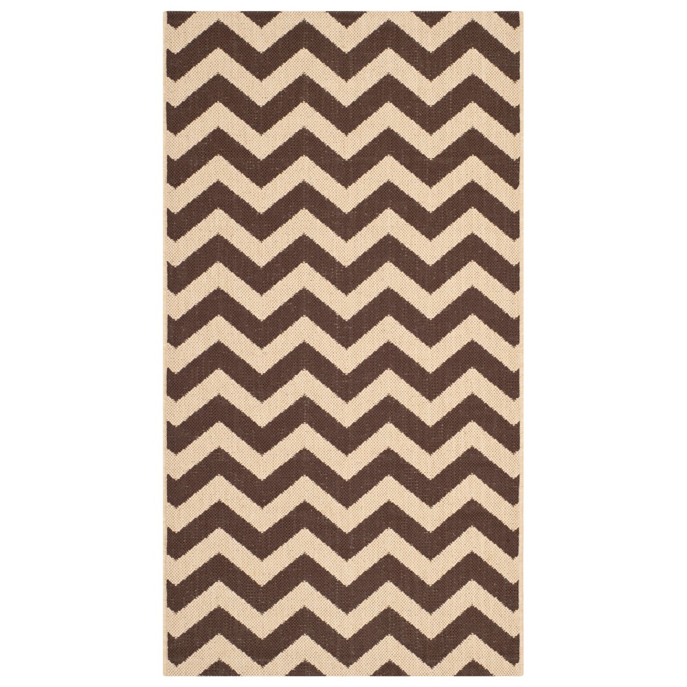 2'7in x 5' Rectangle Darcy Outdoor Rug Dark Brown - Safavieh