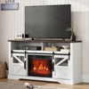 60" Electric Fireplace Tv Stand for Tvs Up to 65 in, with 23'' Electric Fireplace & Sliding Barn Door, Large Entertainment Center for Living Room - 2 of 4