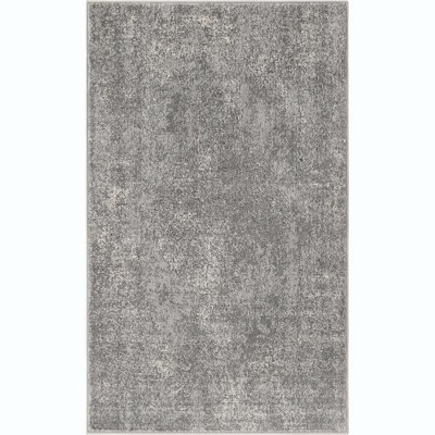 Portland Collection 4'x6' Geometric Gray Synthetic Area Rug