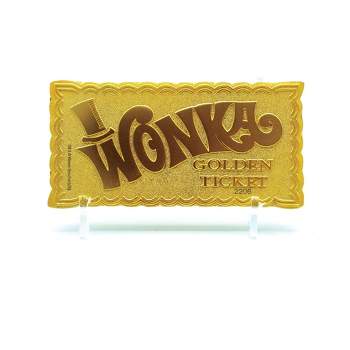 Fanattik Willy Wonka 24K Mini Gold Plated Golden Ticket Limited Edition Replica