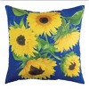 Blue Sunflower Zigzag Print - 18" Pillow Square Climaweave Outdoor by Manual Woodworkers & Weavers - 3 of 3