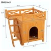 Wooden Catio Outdoor Cat Enclosure, 118" Large Cat Playhouse with Cat House, Platforms, Ramps, Cat Cage Feral Cat Shelter for Multiple Cats - 4 of 4