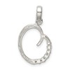 Black Bow Jewelry Sterling Silver and CZ, Lauren Collection, Initial O Pendant - 3 of 4