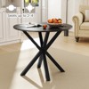Tangkula 36" Round Farmhouse Dining Table for 4 w/Stable Intersecting Pedestal Base Black - 2 of 4