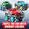 Joyfy 3PCS Monster Friction-Powered Truck Toy, Light-Up Toy Truck with Flashing LED Wheel, Easter Birthday Gift for Toddlers Boys Girls Ages 2 3 4 5 6 - 4 of 4