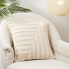 Saro Lifestyle Sumptuous Tufted Elegance Down Filled Throw Pillow, Beige, 20"x20" - 3 of 3