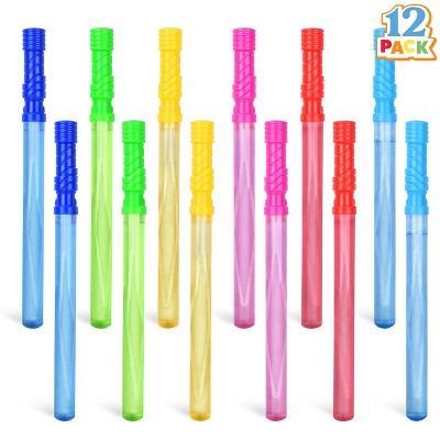 Joyfy 6/12/24/36 Pcs 14.6’’ Bubble Wands Bulk Set with Refill Solution for Kids Toddlers Summer Outdoor Play, Party Favor, Birthday Gift