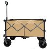 CAVINAS Heavy-Duty Foldable Utility Wagon Cart with Adjustable Handle & Cup Holders,Shopping Cart with All-Terrain Quiet Wheels for Gardening - 2 of 4