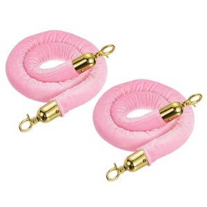 Unique Bargains Hotel Adjustable Velvet Crowd Control Stanchion Rope with Snap Hooks 2 Pcs - 1 of 4