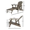 Acacia Wood Folding Adirondack Chair with Pull-Out Footrest, Rustic Outdoor Lounge, 30"W for Patio Garden-3irtyhousy - 4 of 4