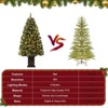 4.5ft Pre-Lit Artificial Christmas Tree with 8 Lighting Modes, Full Snowy Pine, 200 LED Lights, Pre-Lighted Xmas Tree with Different Base - 3 of 4