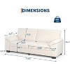 90" Modern Oversized Loveseat Sofa, Beige Velvet Upholstered 2-3 Seater Couch with Wide Armrests, Washable Cushion Covers, Extra Deep Comfy Seating - 2 of 4