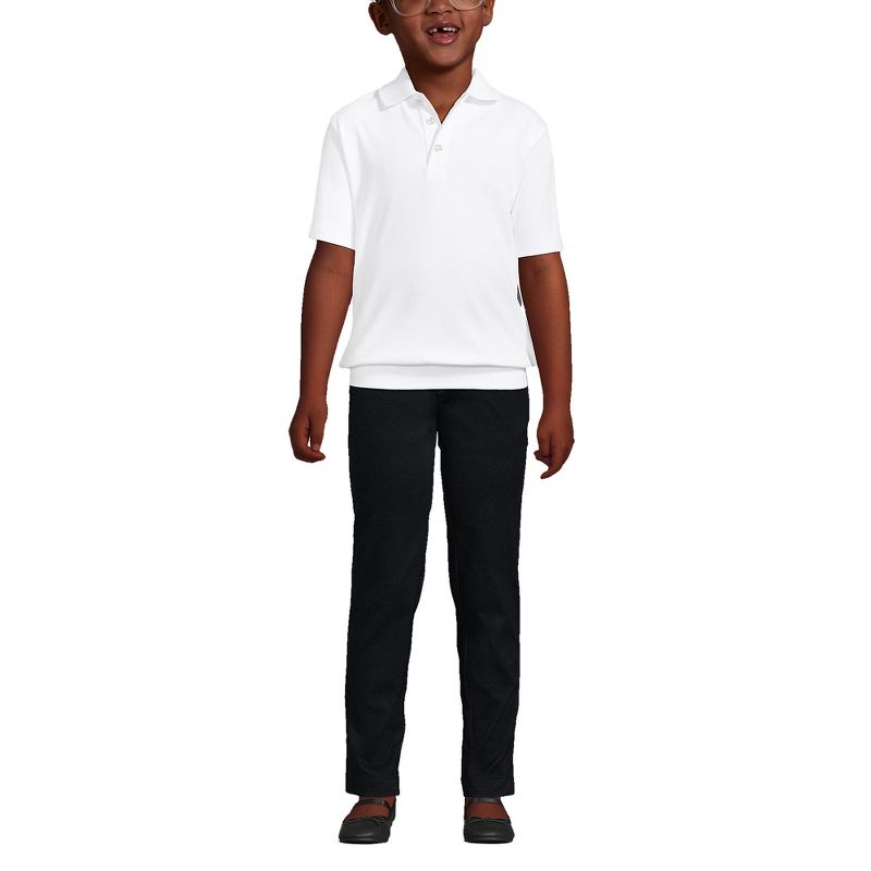 Lands' End School Uniform Big Kids Short Sleeve Banded Bottom Polo Shirt, 3 of 5